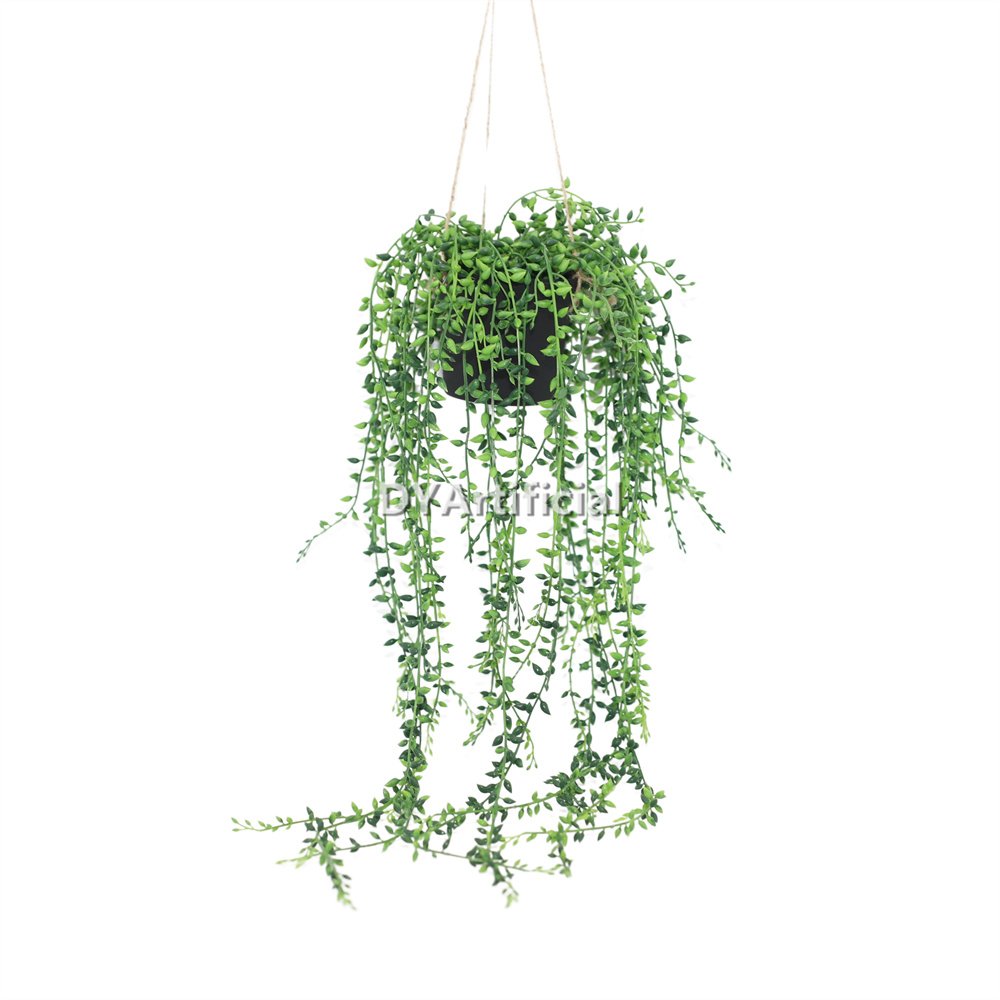 Buddha Beads Leaf Hanging Basket Frsh Green Small Size 56CM Length