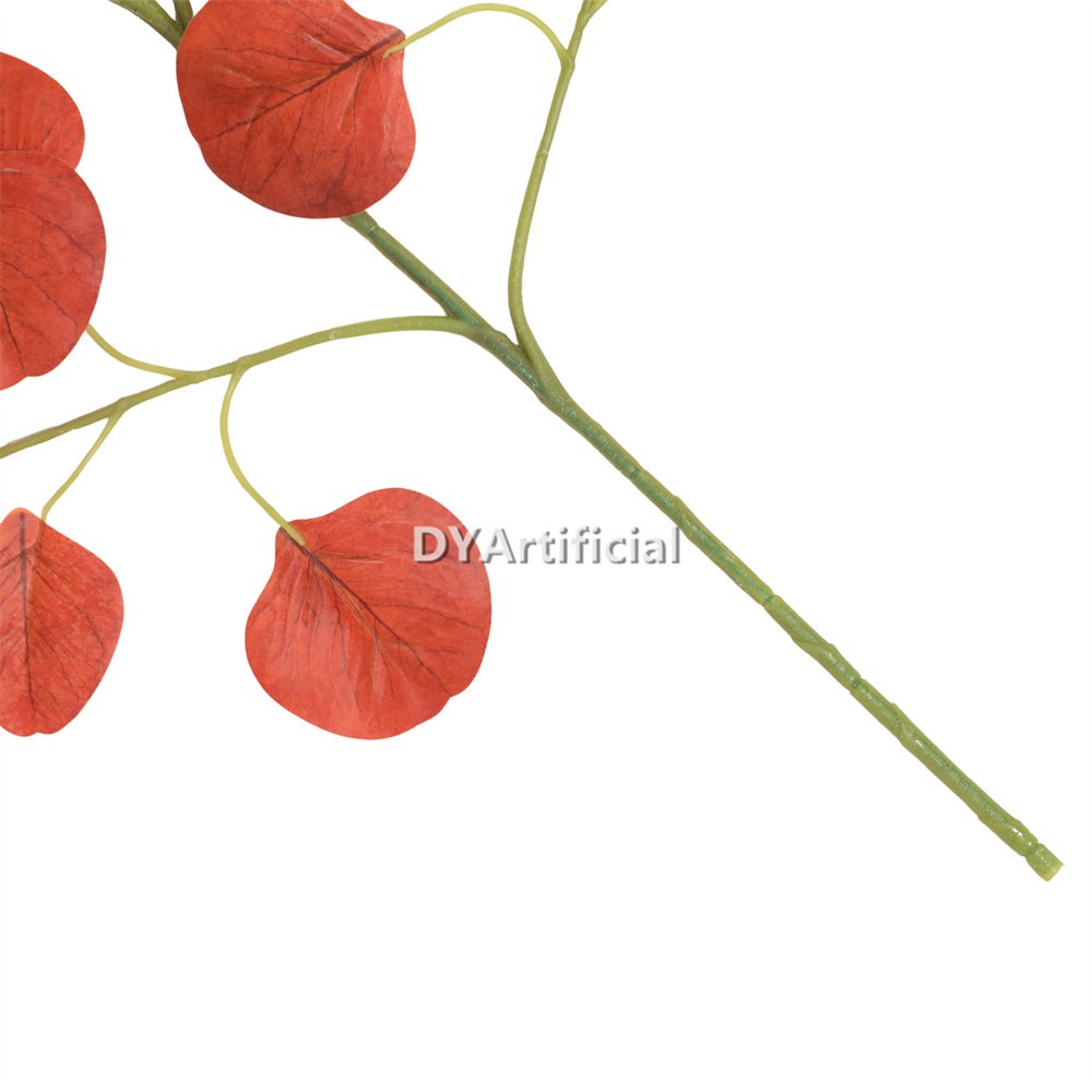 dyti 54 artificial eucalyptus tree foliage red color 65cm length 3