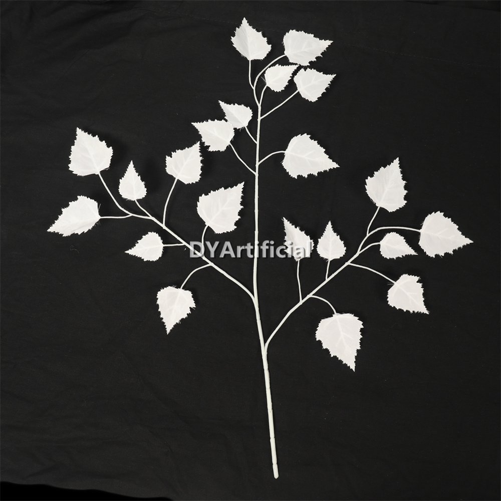 dyti 56 artificial birch tree leaf in white 60cm length