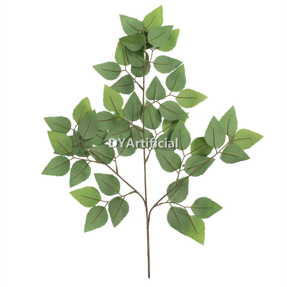 Green Color Birch Tree Leaf 60CM Length Fire Retardant - DYArtificial