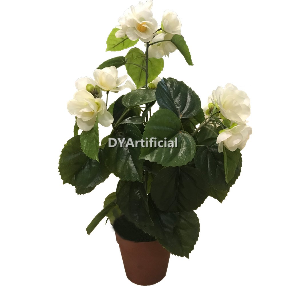 tcc 66 artificial camellia plant white flower 65cm indoor