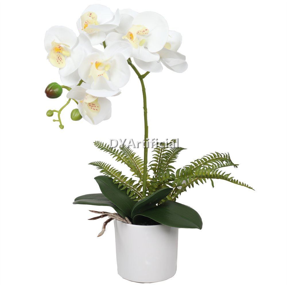 tcm 14 artificial potted orchids white 37cm indoor 1