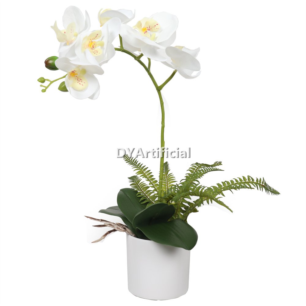 tcm 14 artificial potted orchids white 37cm indoor