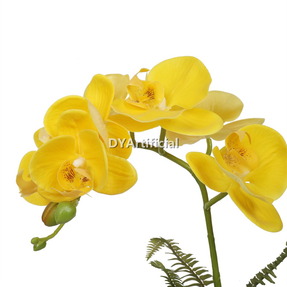tcm 19 artificial potted orchids 37cm yellow 1