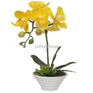 tcm 23 artificial potted orchids 28cm yellow