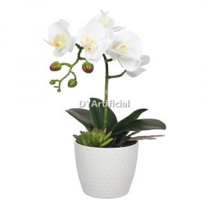 tcm 27 artificial potted orchids 21cm white