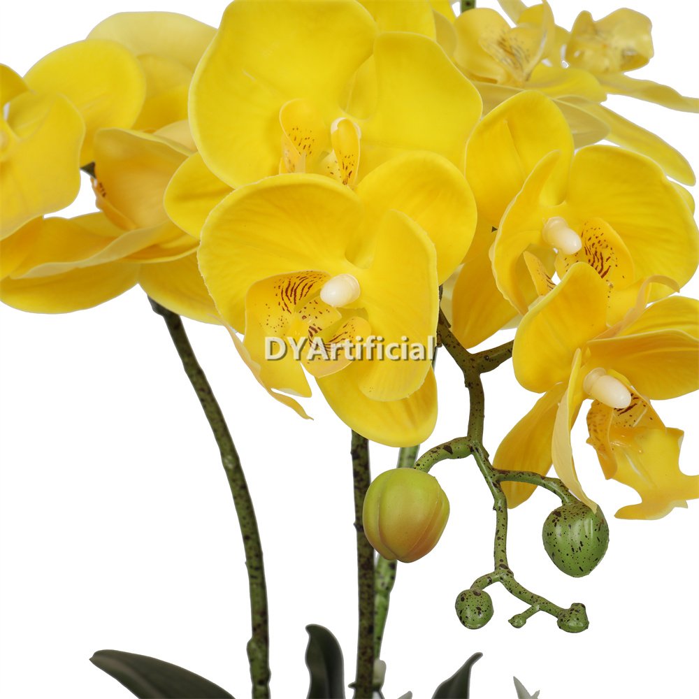 tcm 30 artificial potted orchids 54cm yellow 2