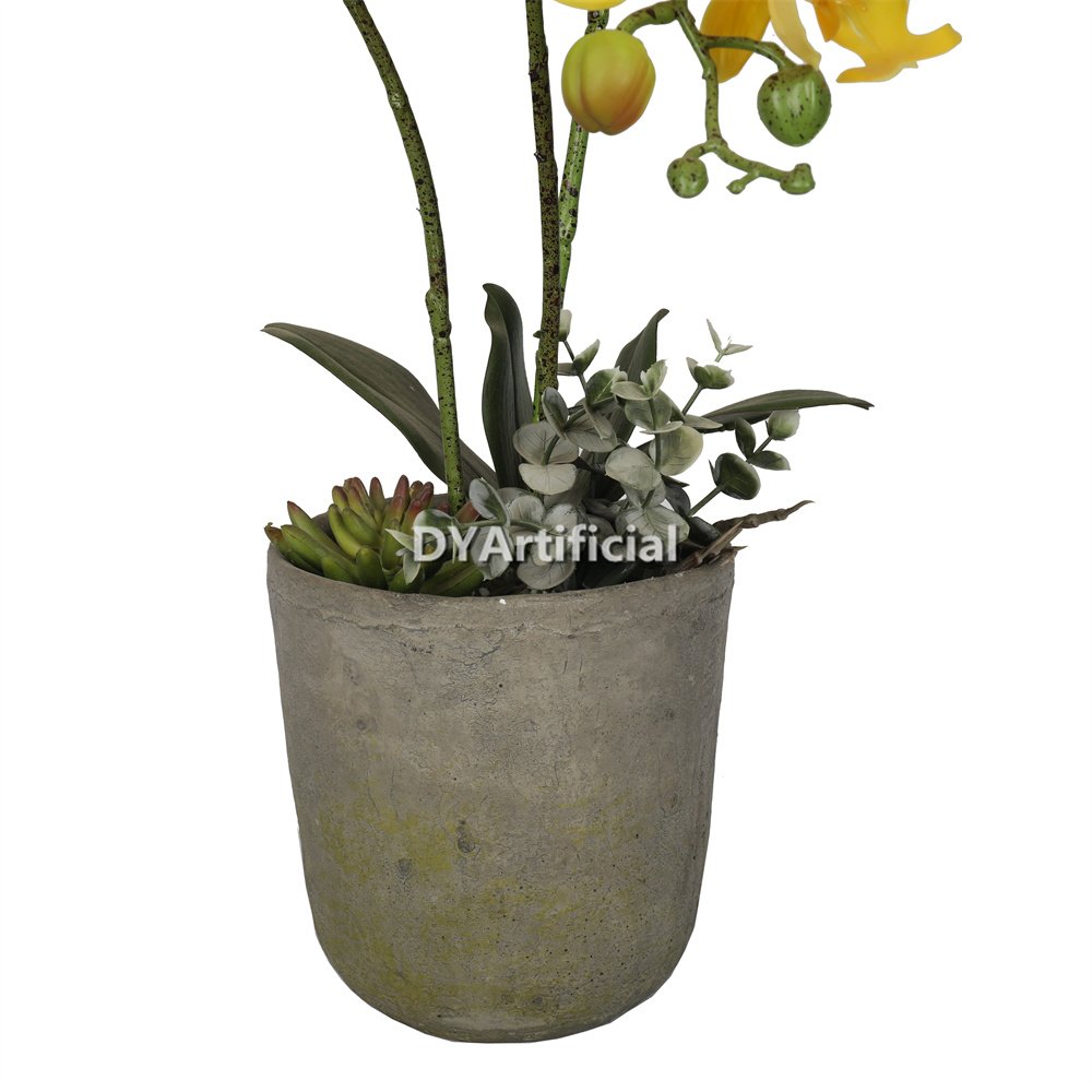 tcm 30 artificial potted orchids 54cm yellow 3