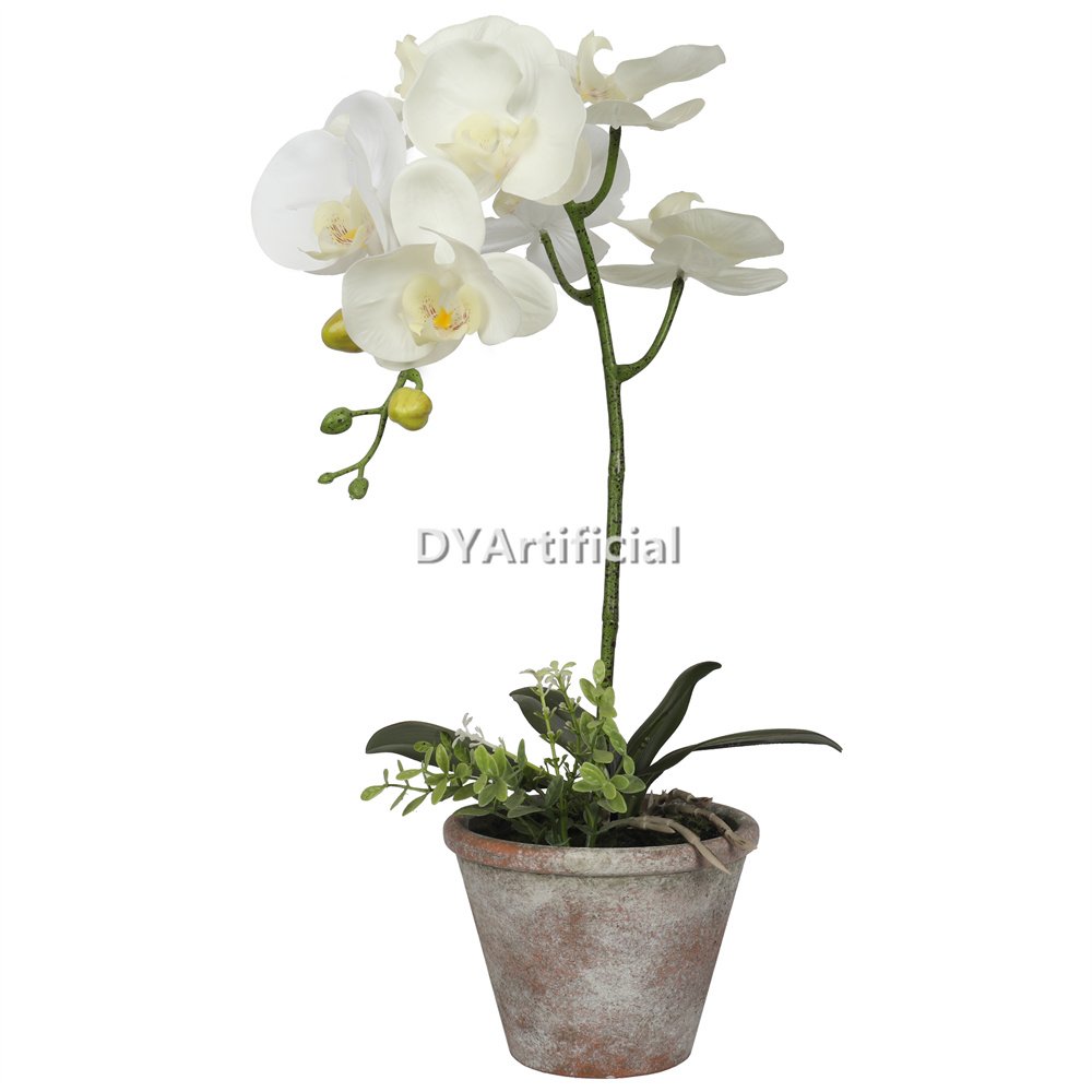 tcm 33 artificial potted orchids 48cm white