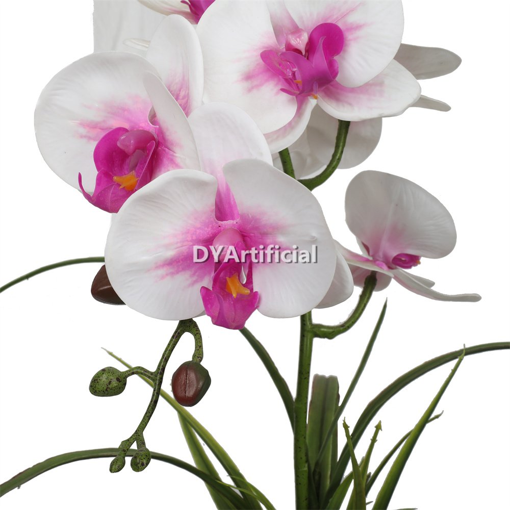 tcm 35 artificial potted orchids 46cm indoor pink white 2