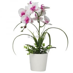 tcm 35 artificial potted orchids 46cm indoor pink white
