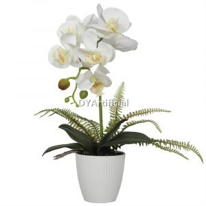 tcm 40 artificial potted orchids 41cm indoor white