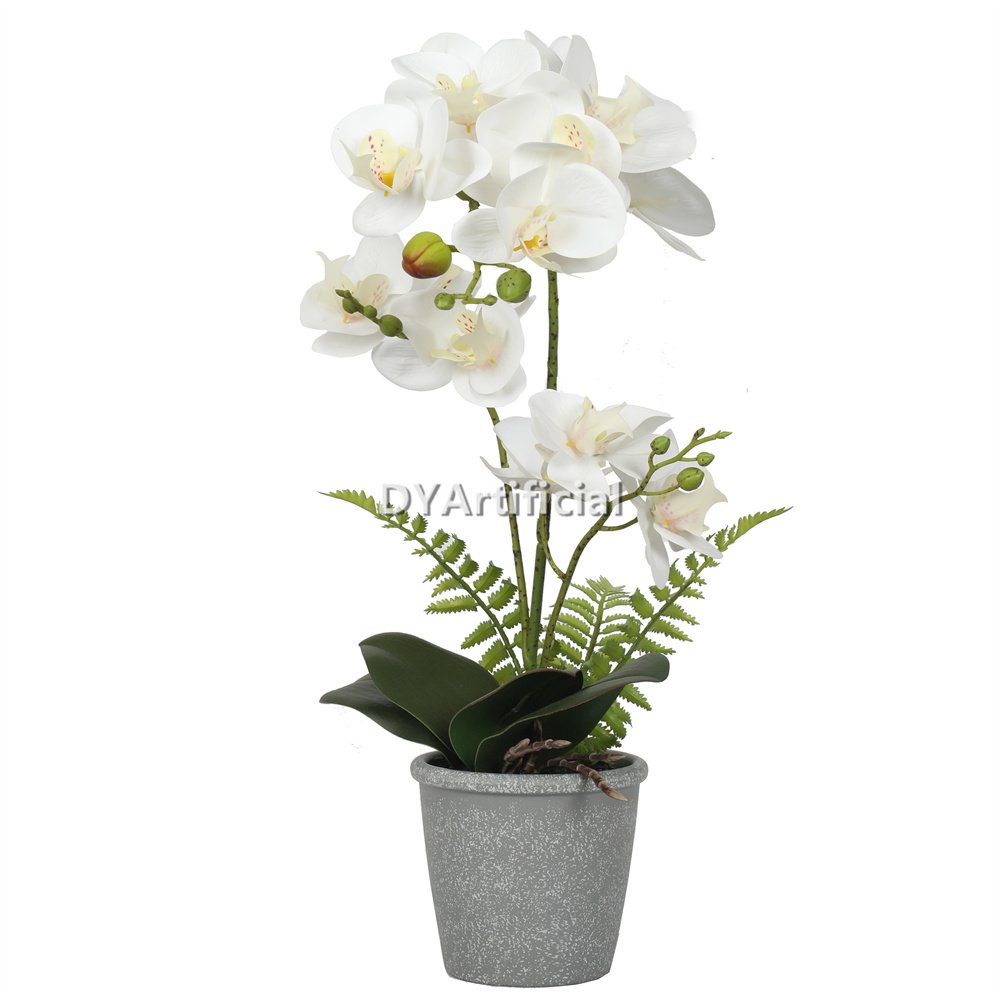 tcm 42 artificial potted orchids 47cm indoor white 1