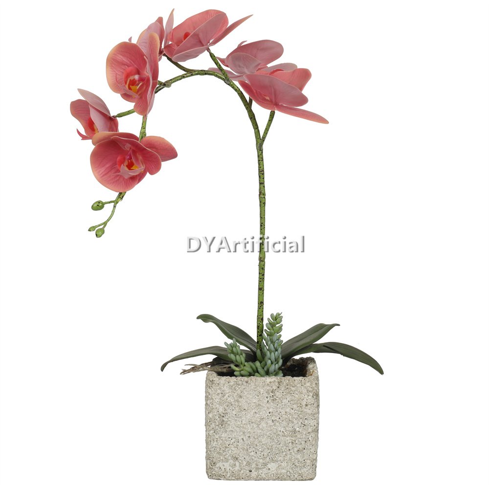 tcm 59 artificial potted orchids 49cm indoor dark pink