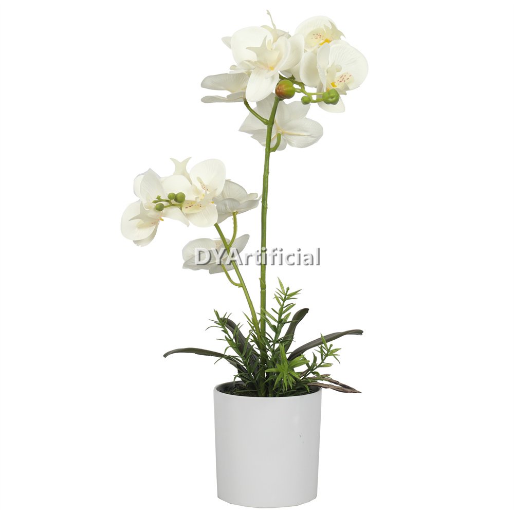 tcm 70 artificial potted orchids 24cm indoor white 1