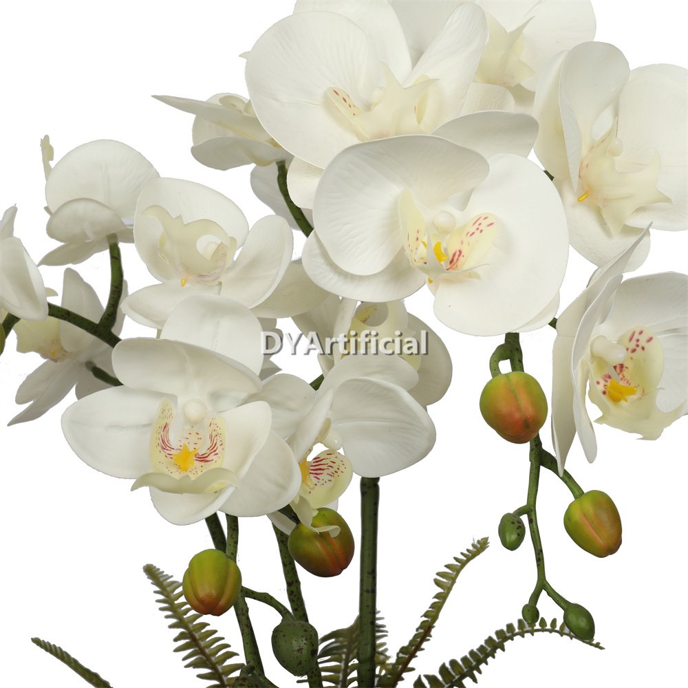 tcm 79 artificial potted orchids 52cm indoor white with moass base 2