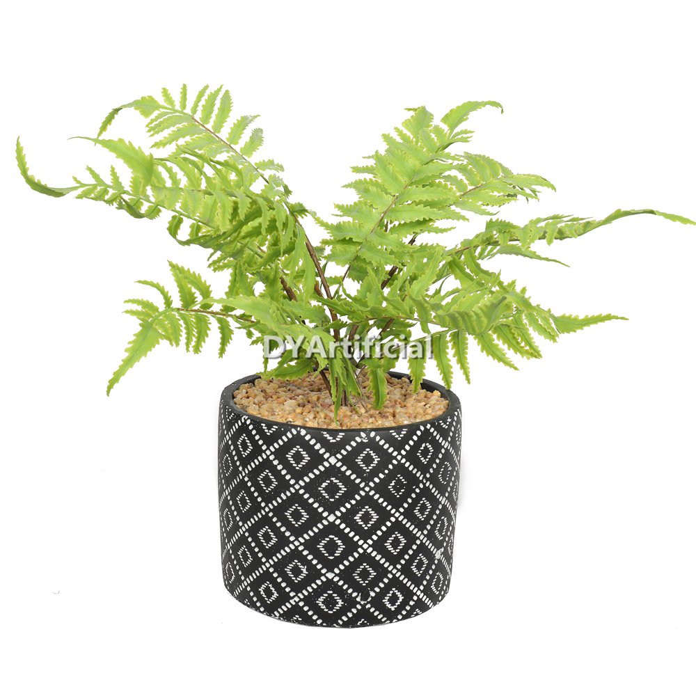 36cm artificial fern plants with nice cement pot