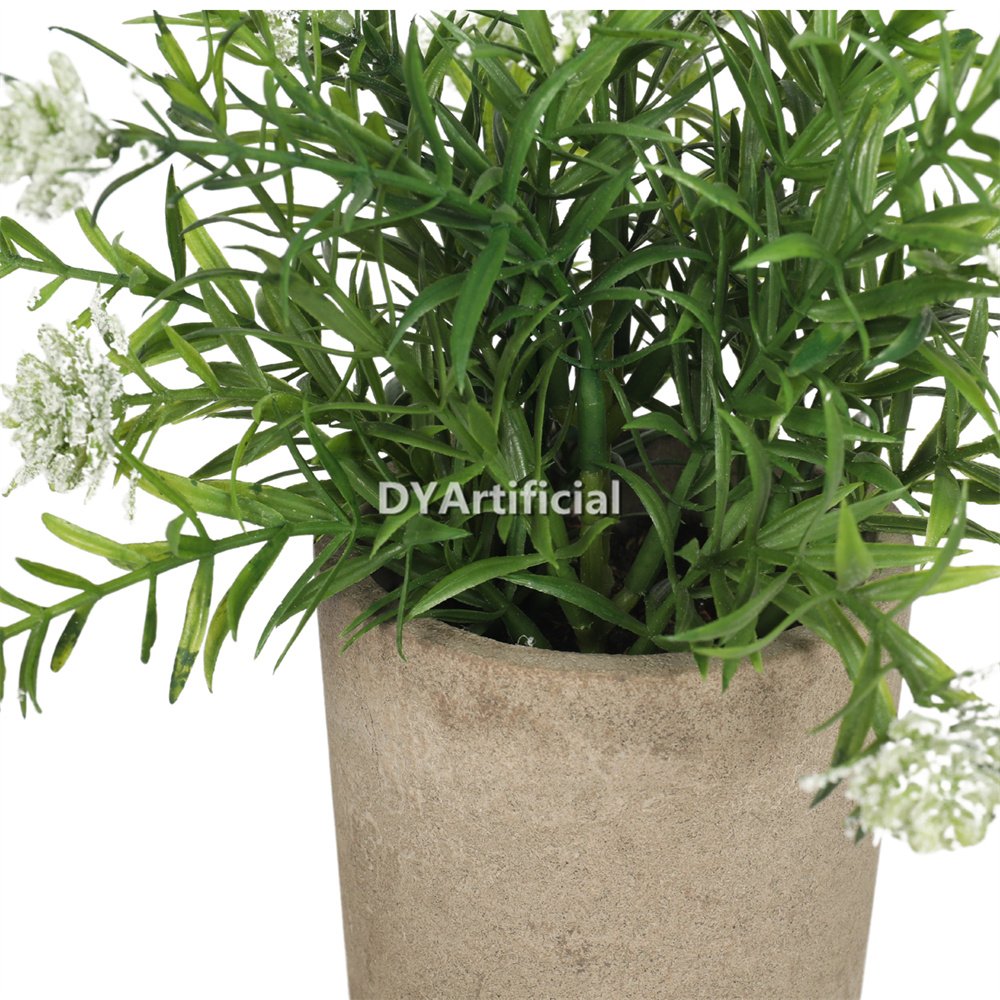 dypa 117 potted artificial small white flowers 25cm 2