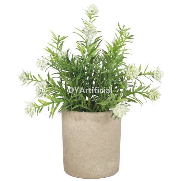 dypa 117 potted artificial small white flowers 25cm