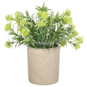 dypa 119 potted artificial small green flowers 25cm