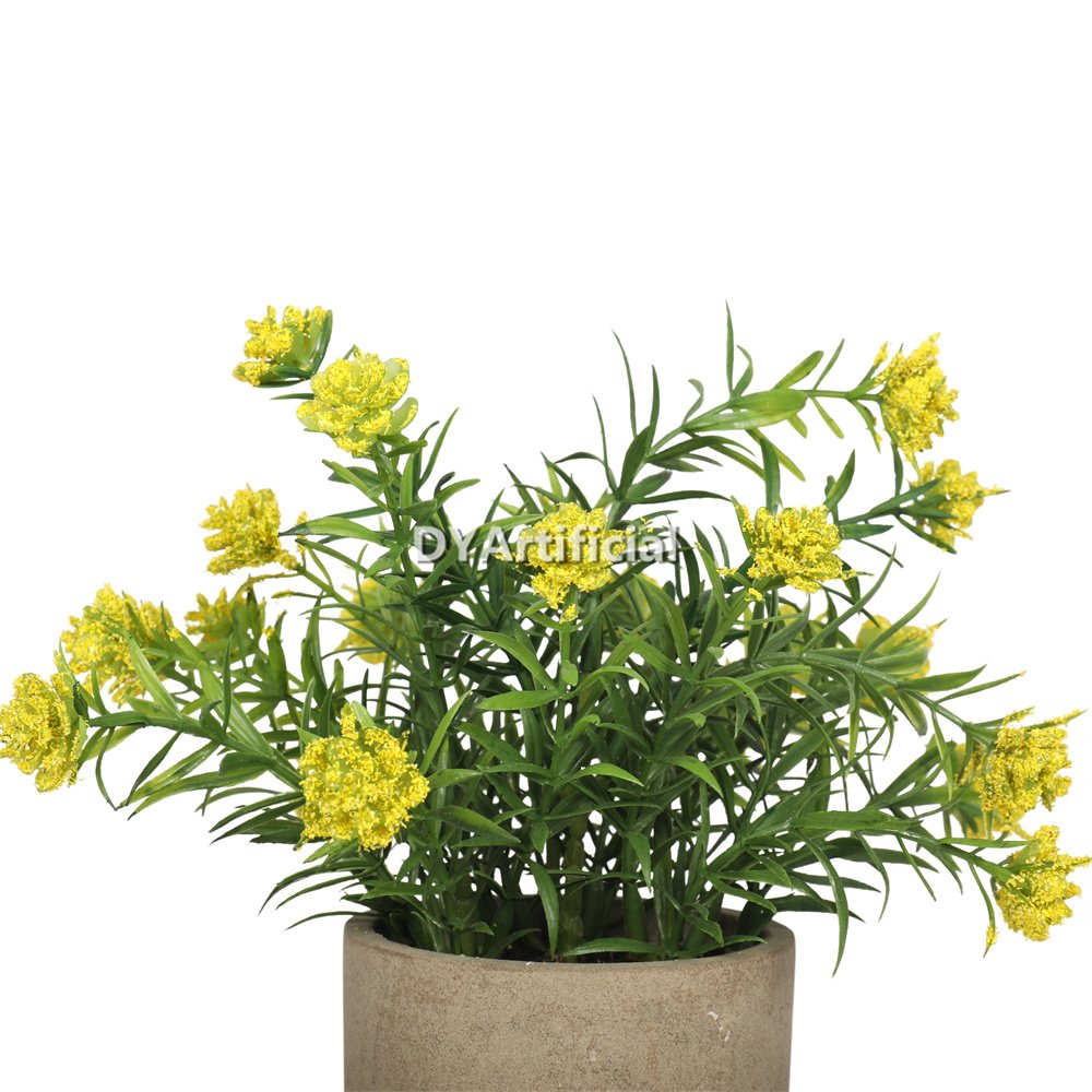 dypa 120 potted artificial small yellow flowers 25cm 2
