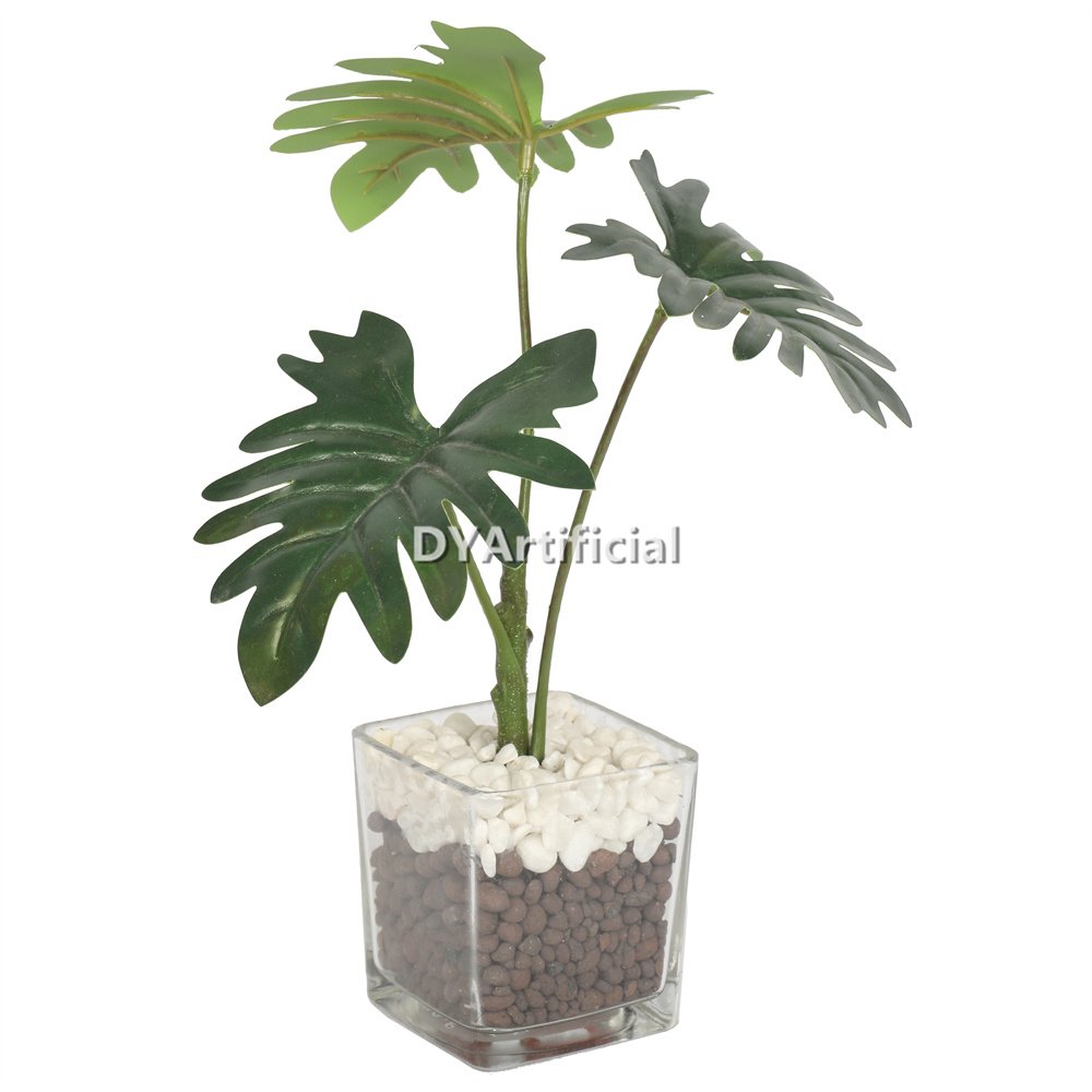 dypa 130 artificial mini philo plants 26cm with glass planter