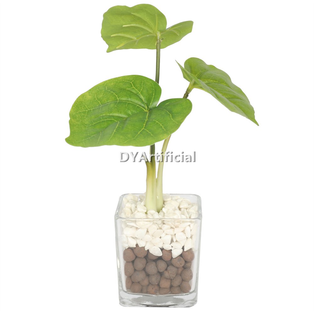 dypa 132 artificial taro 23cm with glass planter 1