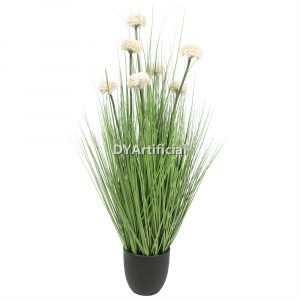 tcj 18 90cm height artificial grass plants with pink white flowers