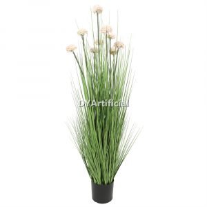 tcj 19 120cm height artificial grass plants with pink white flowers