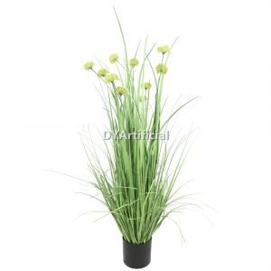 tcj 22 120cm height artificial grass plants with green white flowers