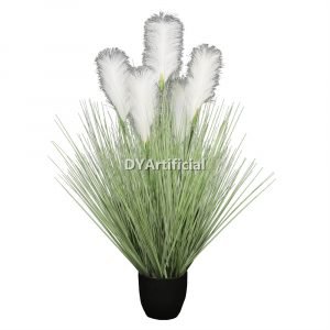 tcj 30 90cm height artificial grass plants with white bulrush