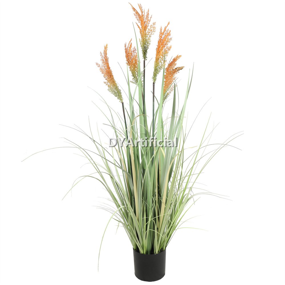 tcj 33 plume grass artificial plant orange color 115cm
