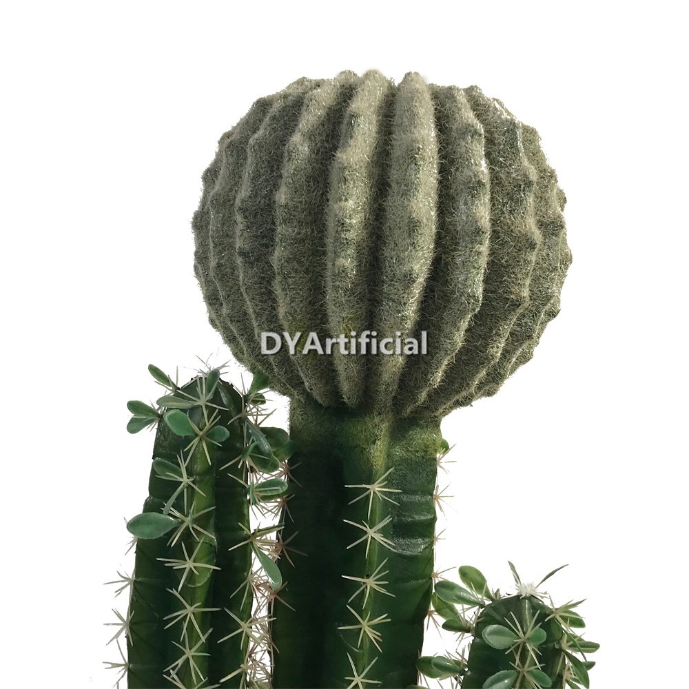 tco a 64 125cm artificial single ball cactus plants white green indoor 1