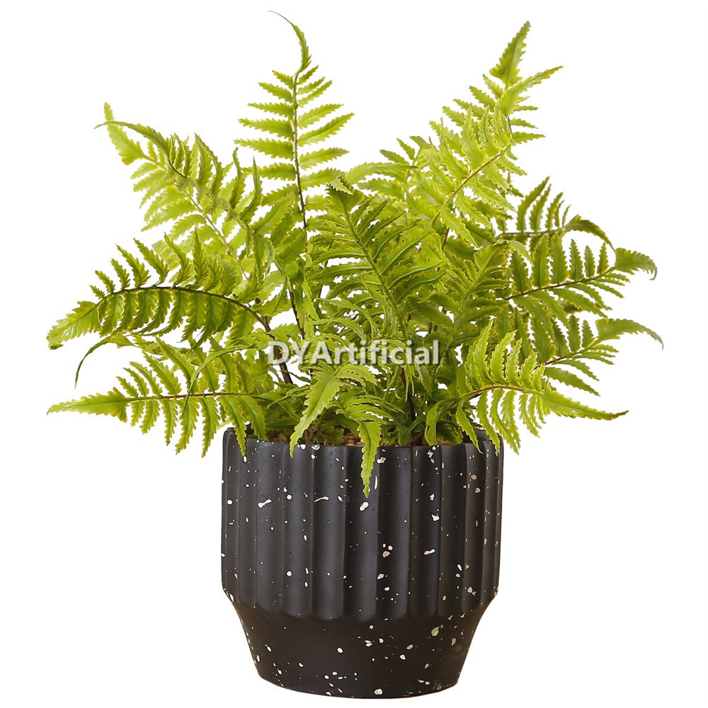 tcs 13 39cm nice artificial fern plants with cement pot black