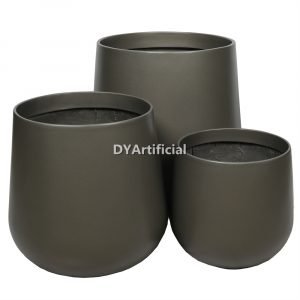tpo 72 charcoal color fiberglass round flower pot