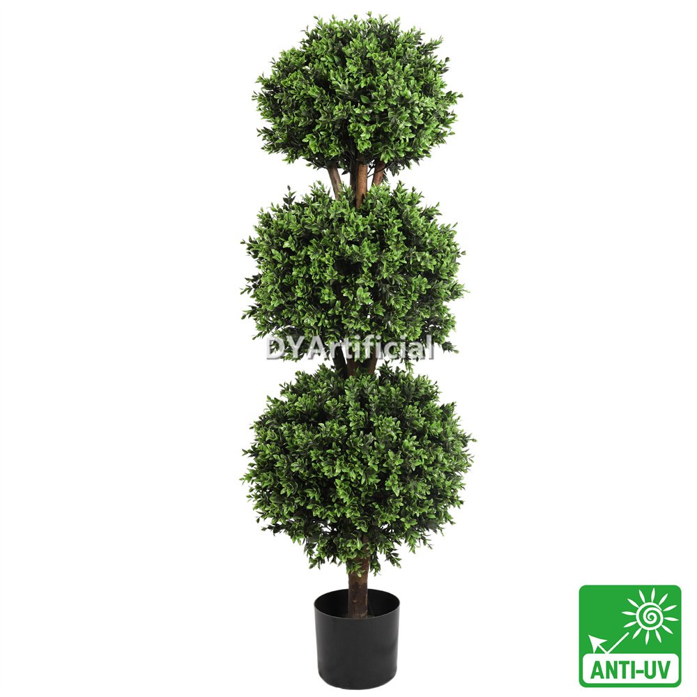tkcz 19 1 artificial spring buxus triple ball topiary 90cm