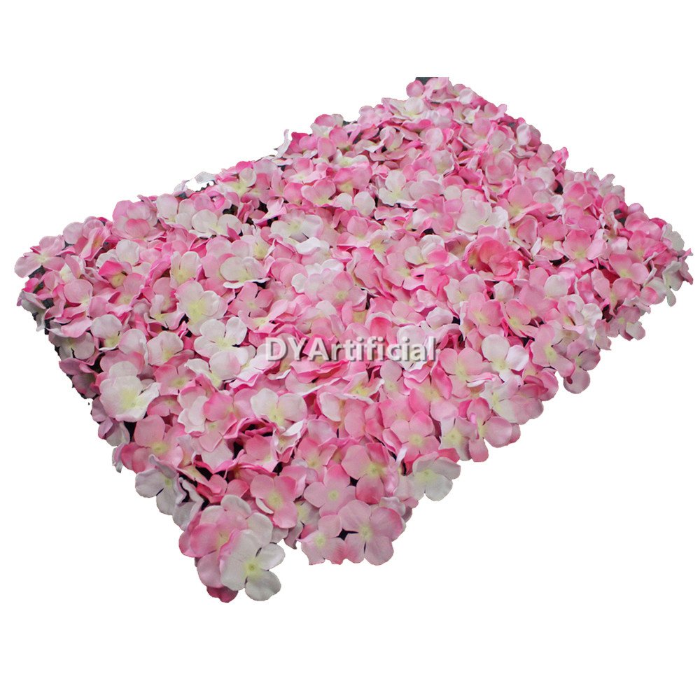 fxq 08 pink white artificial hydrangea wedding flowers wall panel 1
