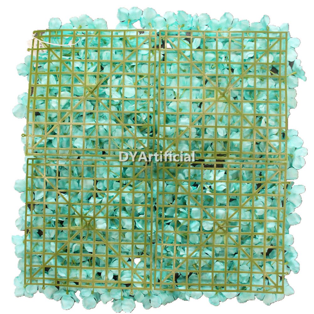 fxq 13 44x44cm artificial hydrangea flower wall panel tiffany blue 2