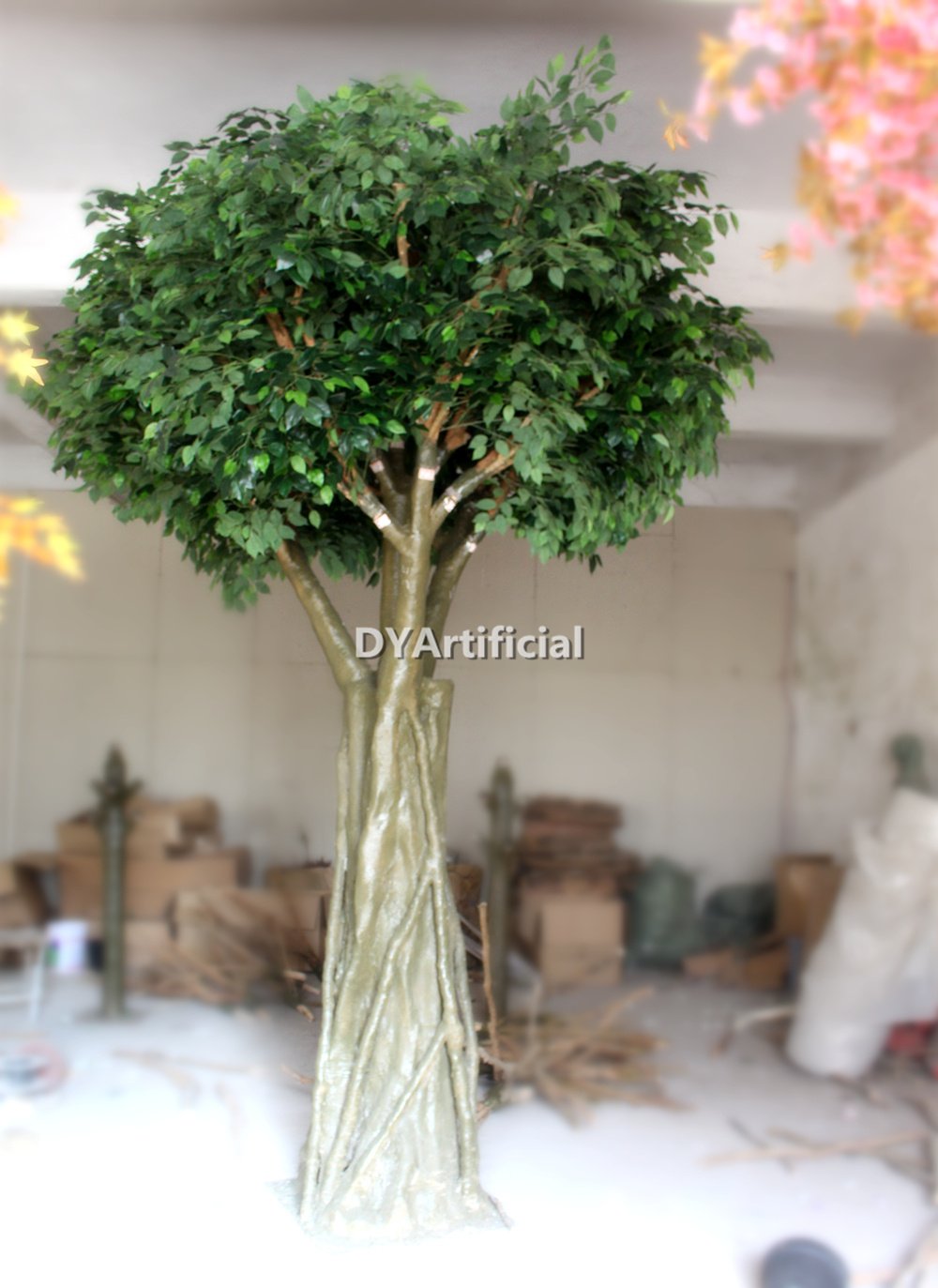 customized large slim artificial ficus tree