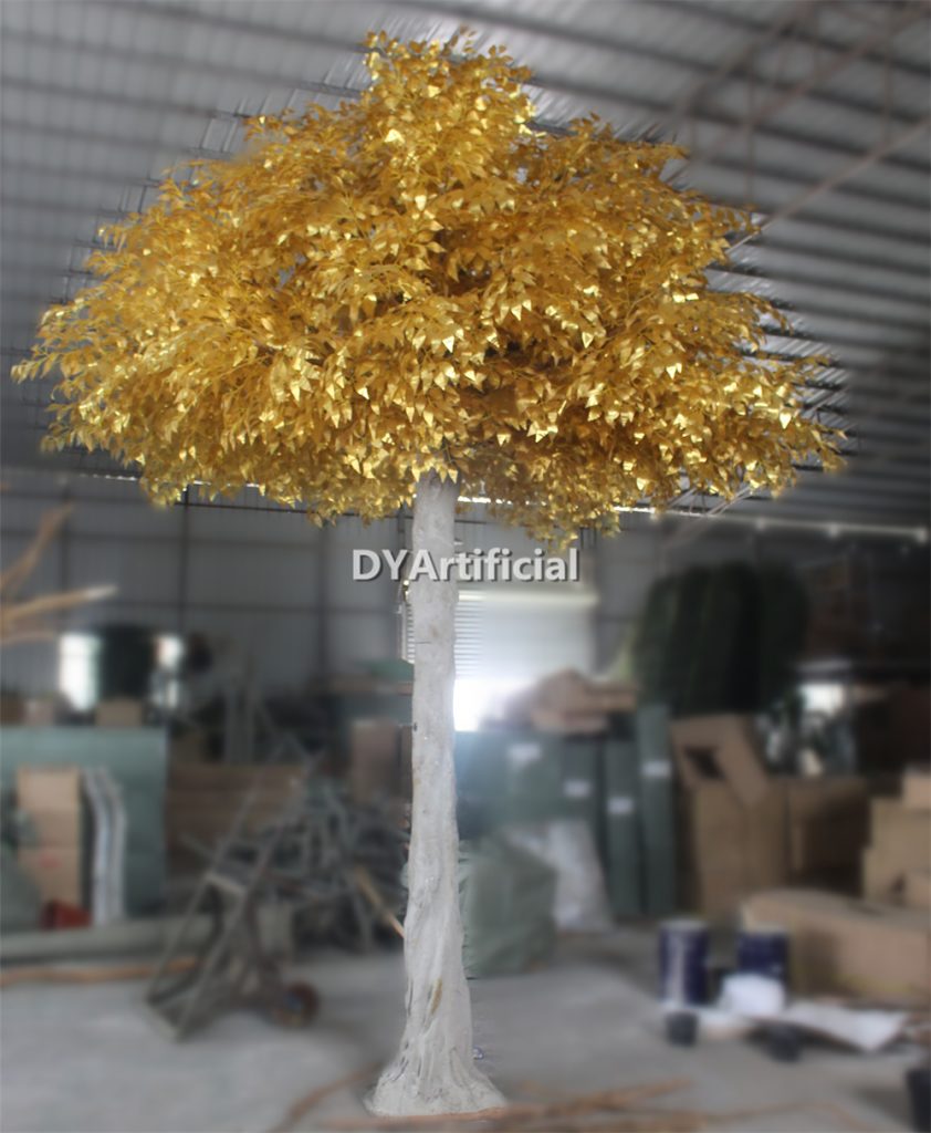 Customized Artificial Golden Ficus Tree Fiberglass Trunk - DYArtificial