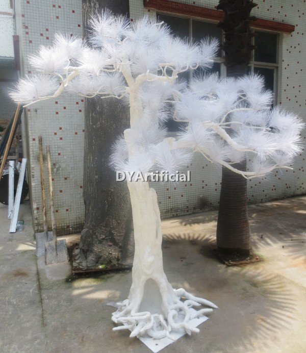 white color customized artificial pine tree