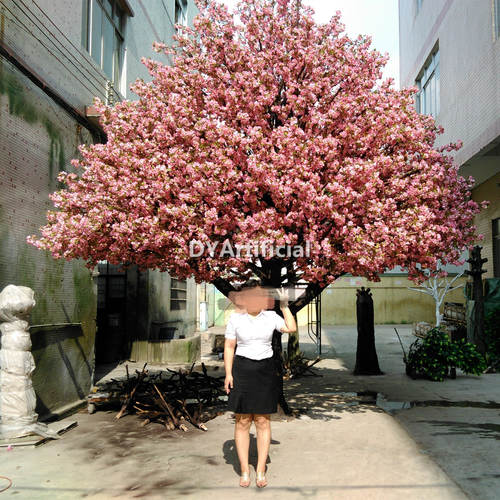 customized large artificial cherry blossom tree pink 650cm