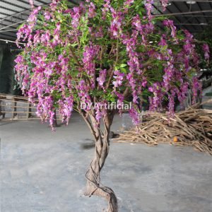 tbgf 08 230cm wooden trunk artificial wisteria pink