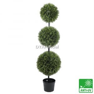 150CM Height Artificial Cedar Triple Ball Tree with Steel Pipe