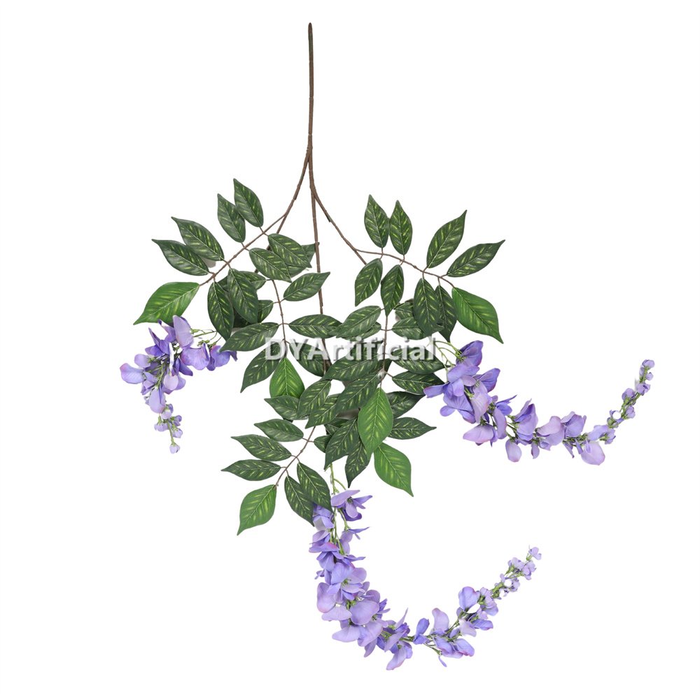 dyti 118 premium artificial wisteria blossom in purple 100cm fire retardant 1