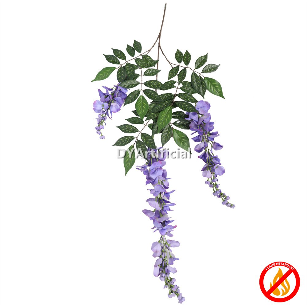 dyti 118 premium artificial wisteria blossom in purple 100cm fire retardant