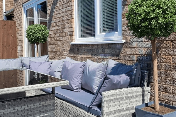 artificial trees in patio