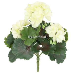 Artificial Geranium Plants 25CM Outdoor UV Protected in Cream White