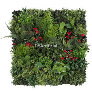 Gardenia leaf Red Artificial Green Wall Panel UV FR 100x100CM or Customized