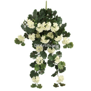 Artificial Geranium Hanging Plants 80CM Length White UV